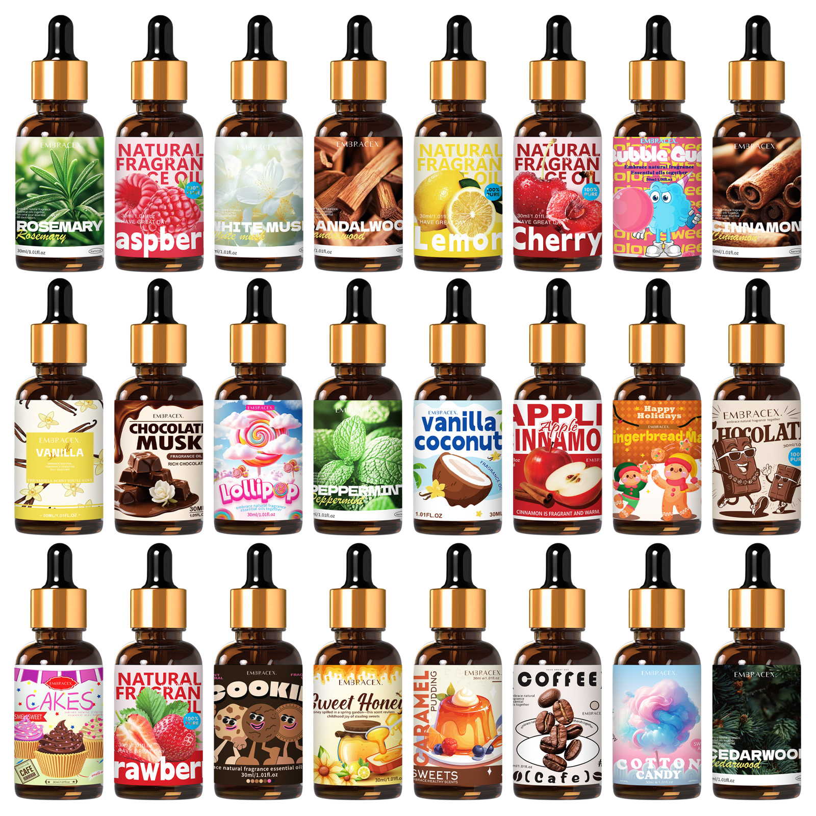 Sandalwood Perfume Oil - 27 type 30ml Essential Oil Long