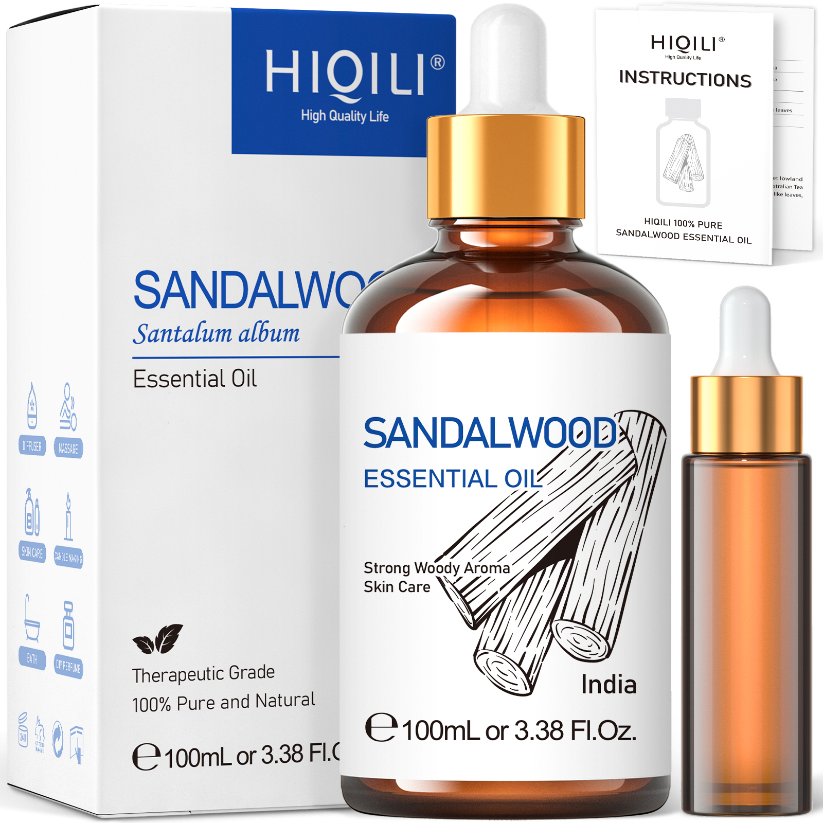 HIQILI 100ML Sandalwood Essent - огляд і ціна Sandalwood Perfume Oil